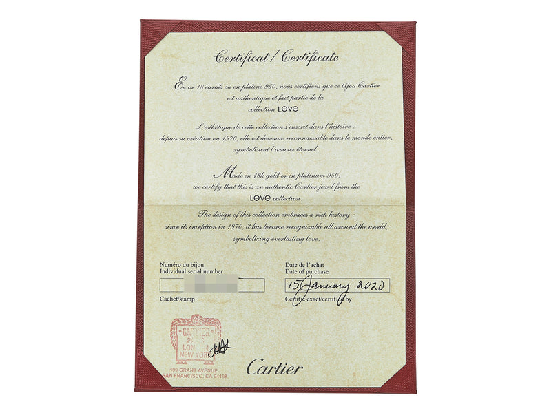 A Cartier Love Bangle Bracelet, Classic Model