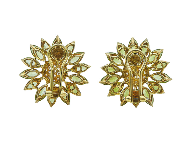 A Pair of Asprey & Garrard Daisy Ear Clips