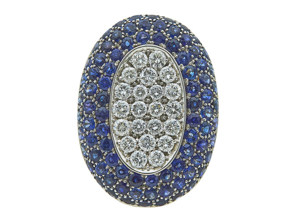 A Diamond and Sapphire Ring