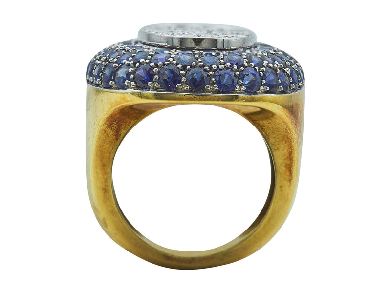 A Diamond and Sapphire Ring