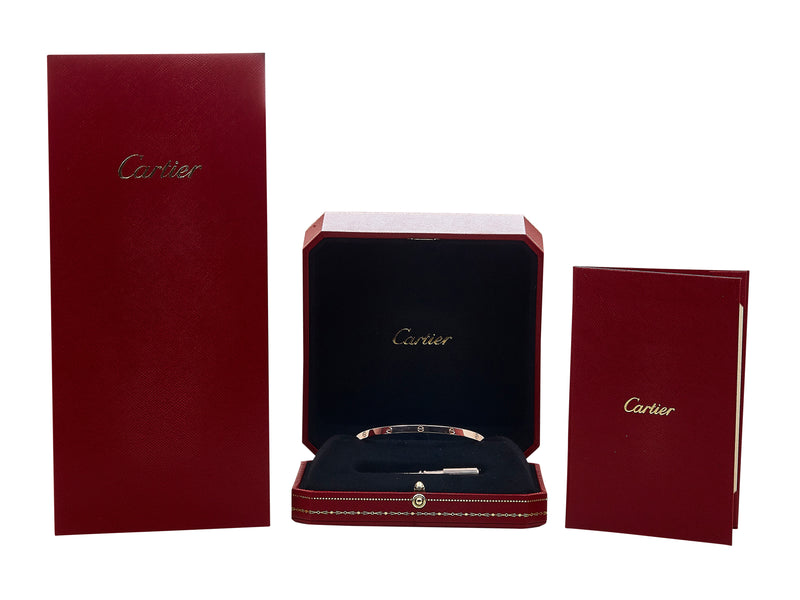 A Cartier Love Bangle Bracelet, Small Model Single-Screw Closure