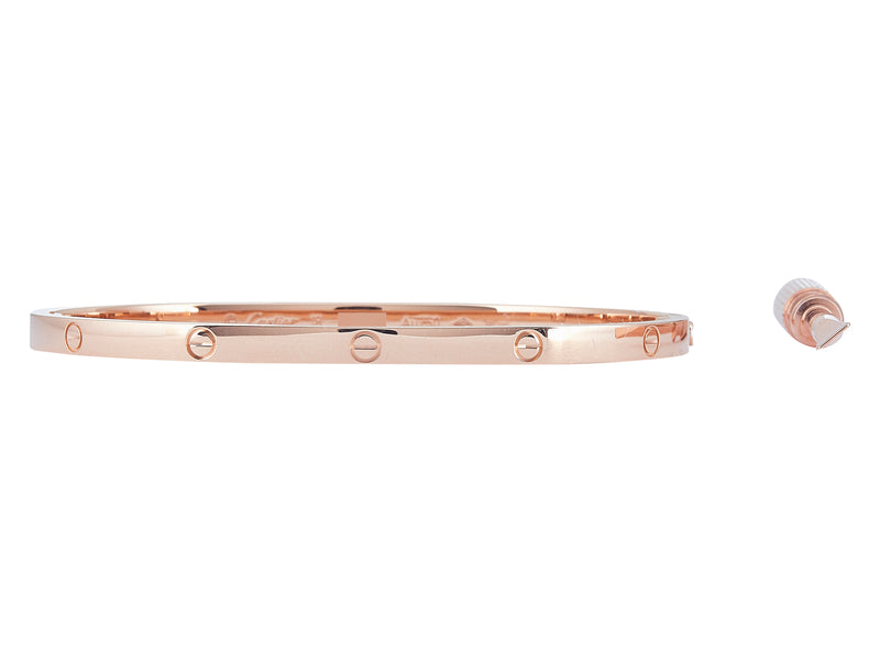 A Cartier Love Bangle Bracelet, Small Model Single-Screw Closure
