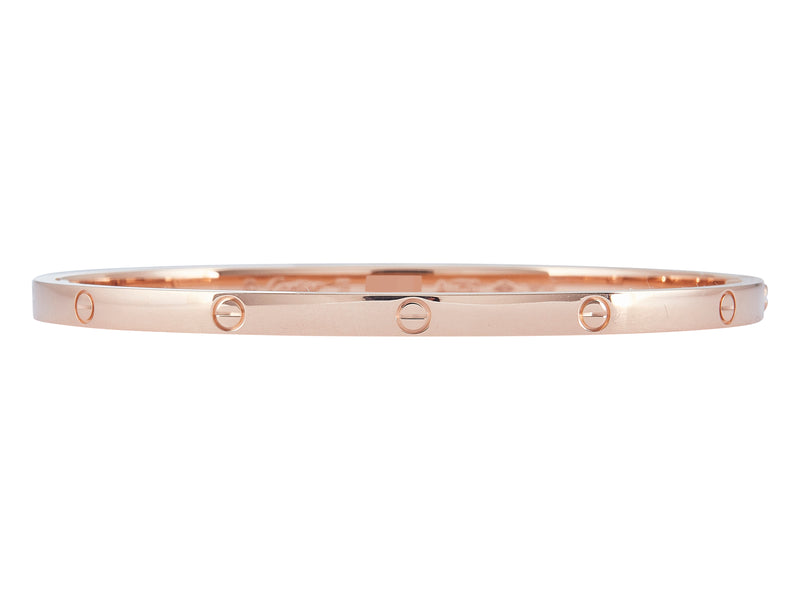 A Cartier Love Bangle Bracelet, Small Model Single-Screw Closure
