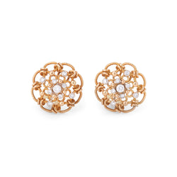 Vintage Yellow Gold and Diamond Earrings