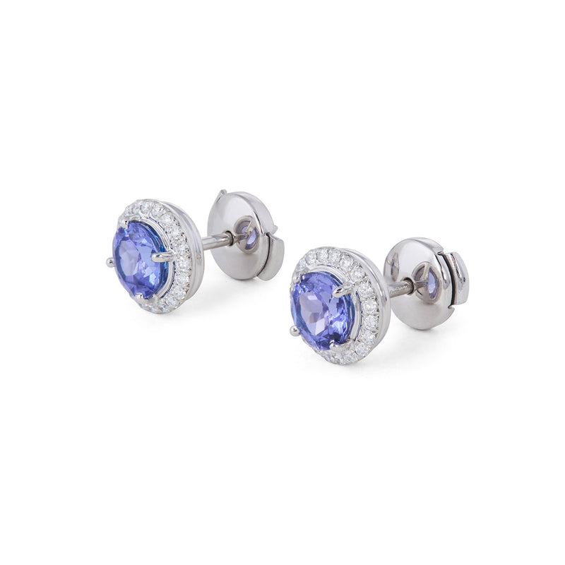 Tiffany & Co. Soleste Platinum Diamond and Tanzanite Earrings