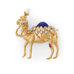 Jean Schlumberger for Tiffany & Co.  Diamond and Lapis Lazuli Camel Brooch