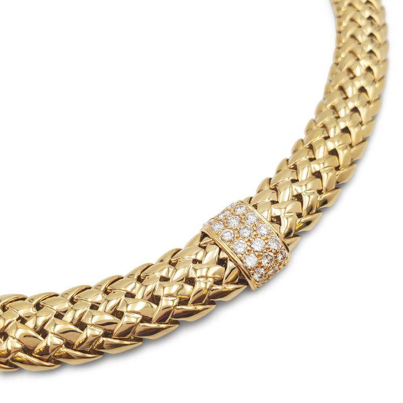 Tiffany & Co. 'Vannerie' Gold and Diamond Necklace