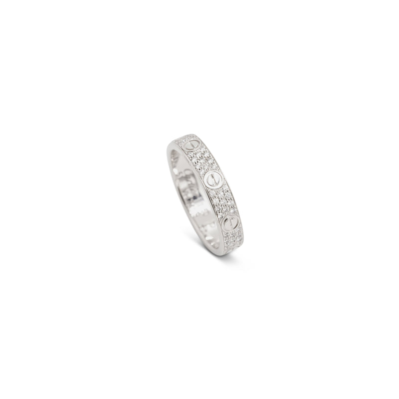 Cartier Love White Gold and Diamond Pave Wedding Band