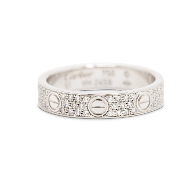 Cartier Love White Gold and Diamond Pave Wedding Band