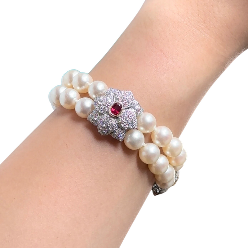 Tiffany & Co. Ruby Pearl and Diamond Bracelet