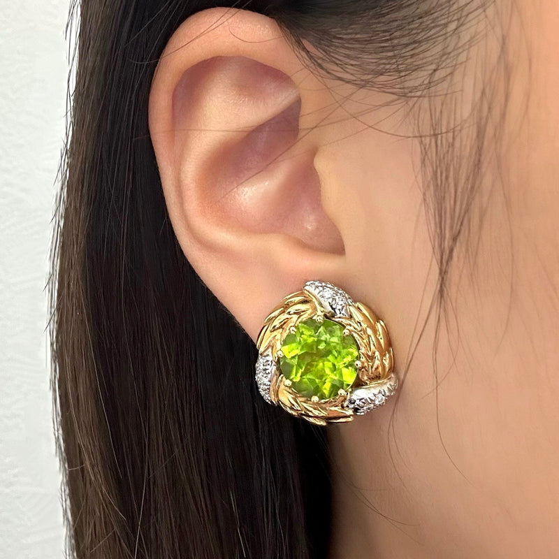 Jean Schlumberger for Tiffany & Co. Peridot and Diamond Ear Clips