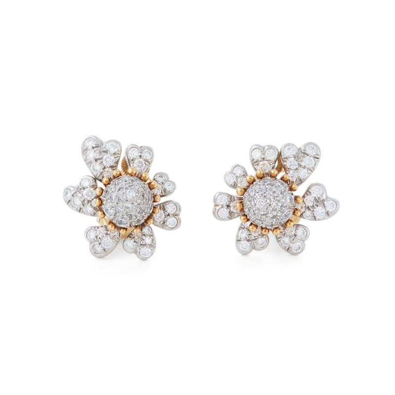 Jean Schlumberger for Tiffany & Co. 'Cones with Petals' Diamond Ear Clips