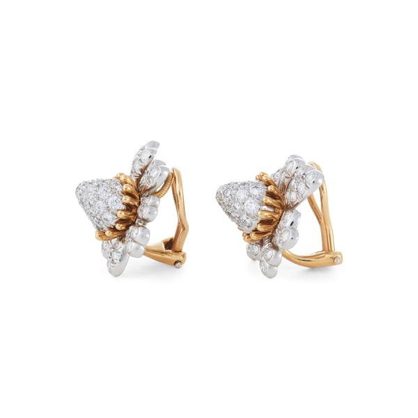 Jean Schlumberger for Tiffany & Co. 'Cones with Petals' Diamond Ear Clips