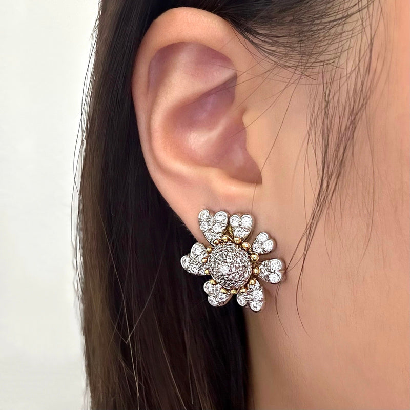 Jean Schlumberger for Tiffany & Co. 'Cones with Petals' Diamond Ear Clips