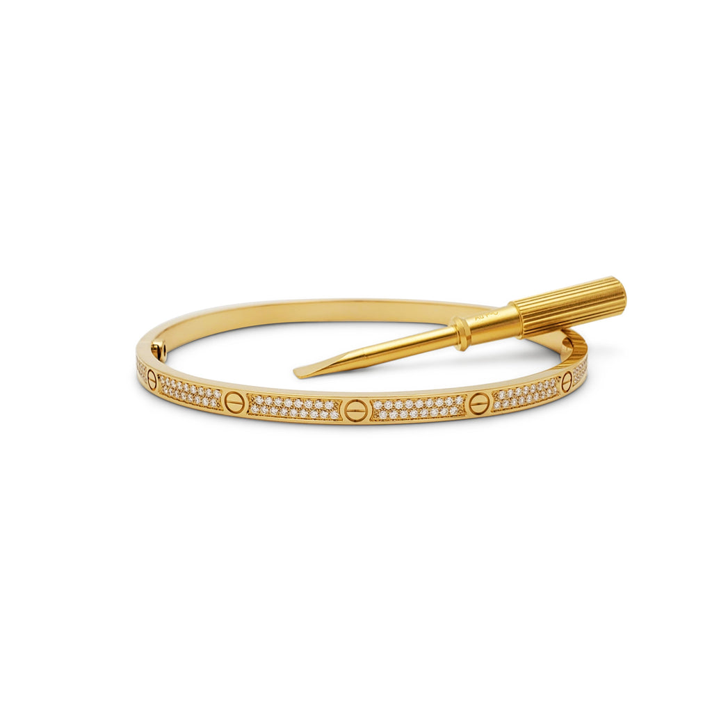 Cartier Love Bracelet Inspired Diamond Bracelet - Ruby Lane