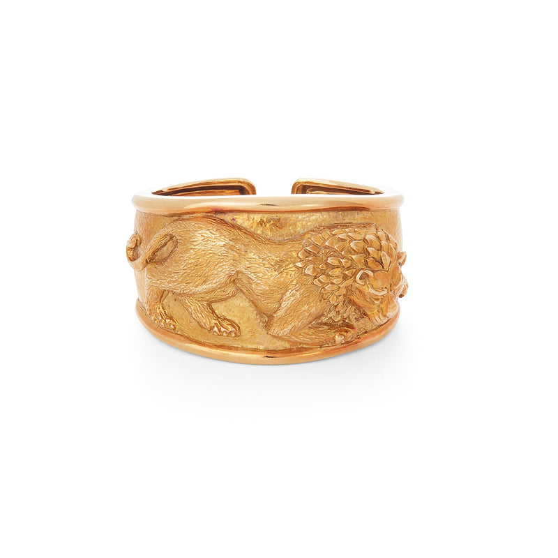 David Webb Repoussé Lion Cuff