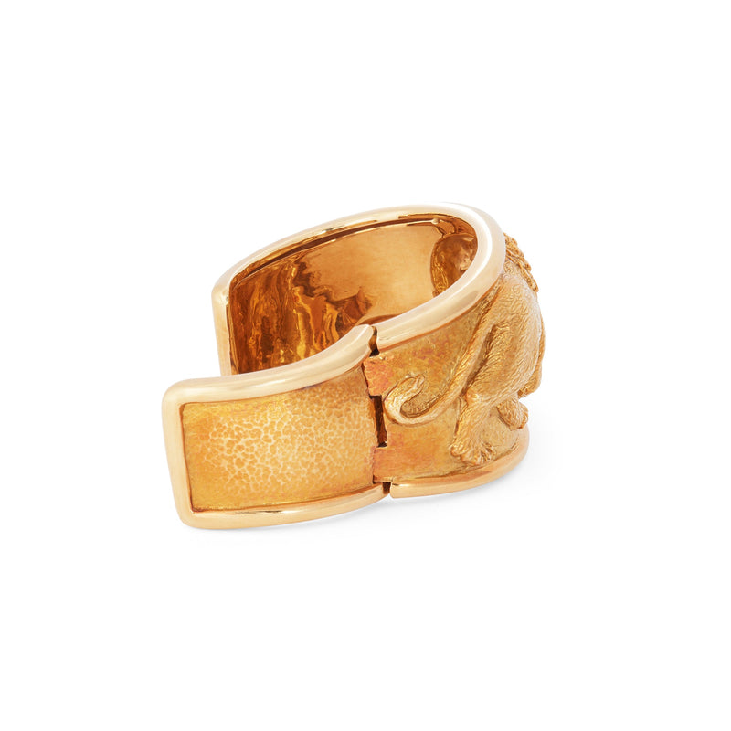 David Webb Repoussé Lion Cuff