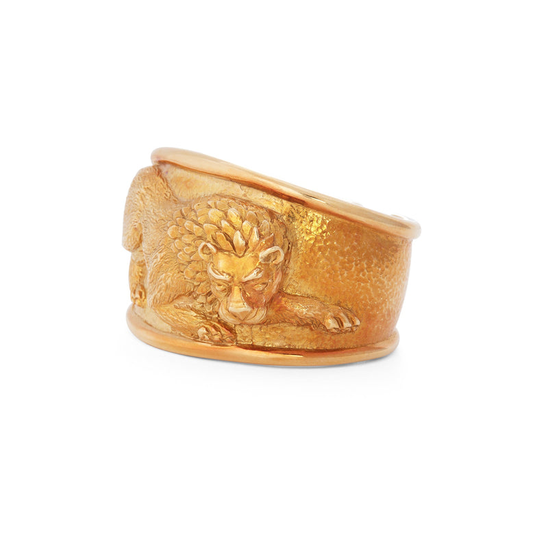 David Webb Repoussé Lion Cuff