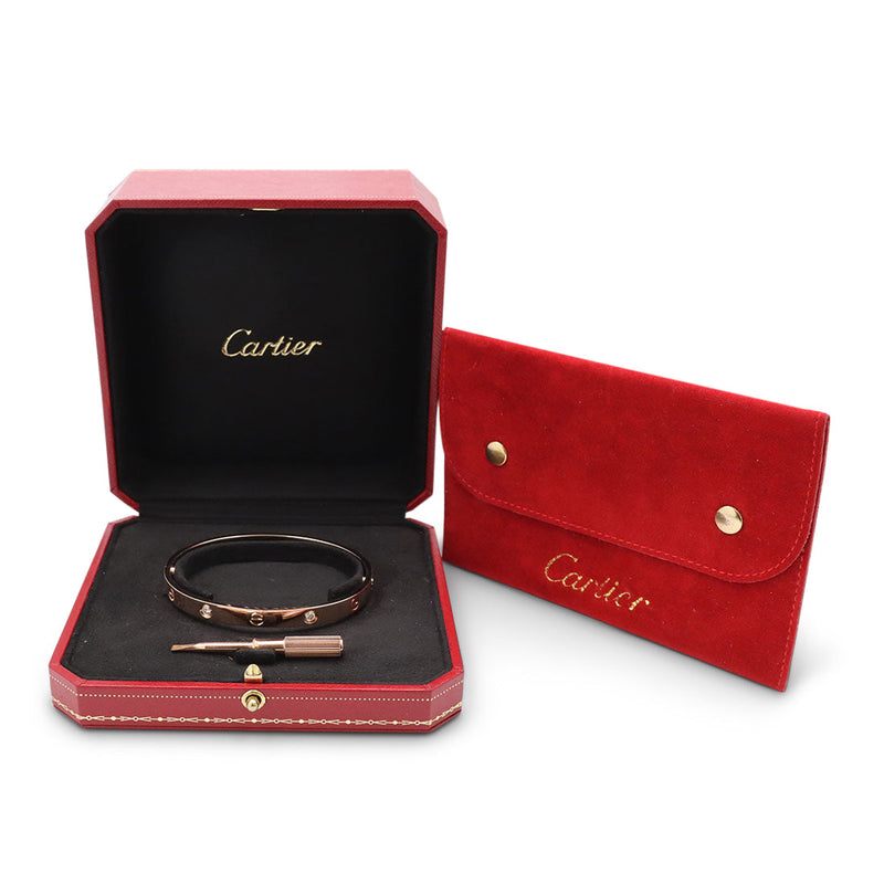Cartier 'Love' Rose Gold 4-Diamond Bracelet
