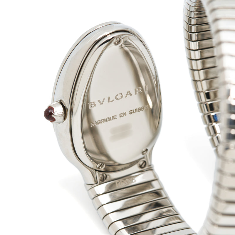 Bvlgari 'Serpenti Tubogas' Stainless Steel and Diamond Watch