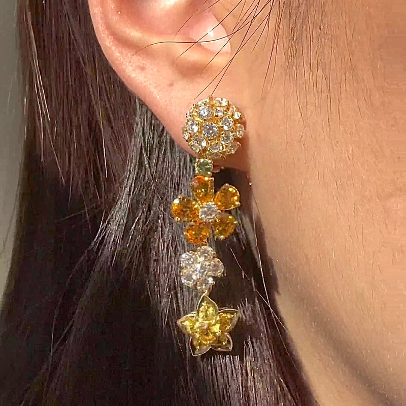 Van Cleef & Arpels 'Folie des Prés' Diamond Sapphire Earrings
