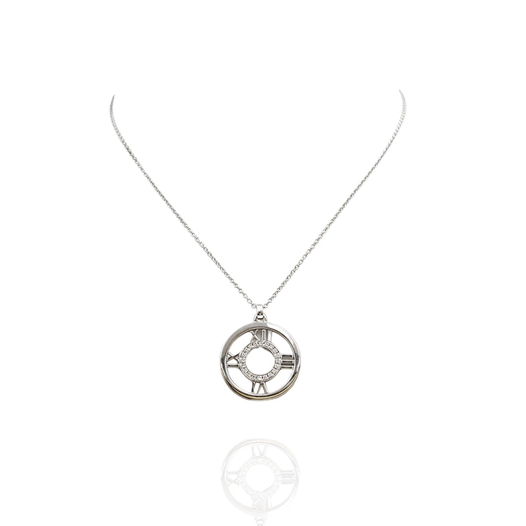 Tiffany & Co Atlas Diamond Circle Pendant Necklace