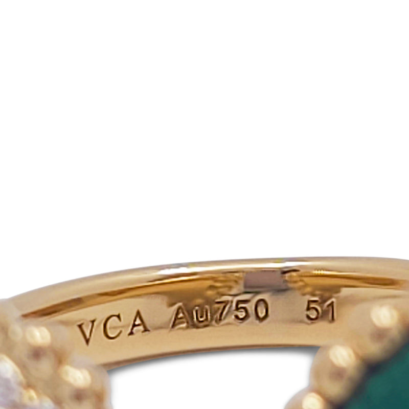 Van Cleef & Arpels 'Perlée Couleurs' Malachite and Diamond Ring