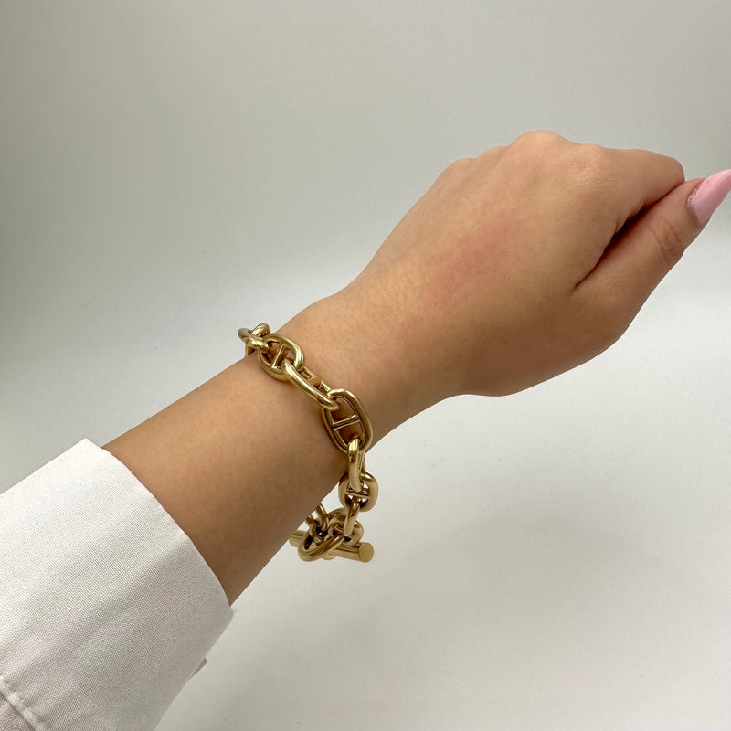 Hermès 'Chaîne d'Ancre' Yellow Gold Bracelet
