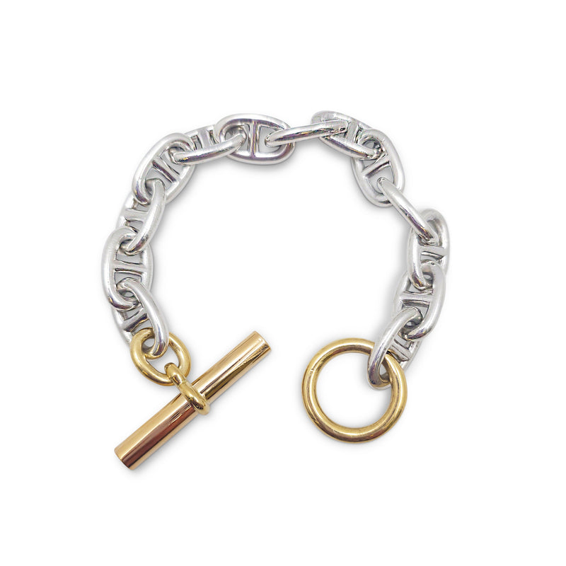 Hermès 'Chaîne d'Ancre' Silver and Gold Bracelet