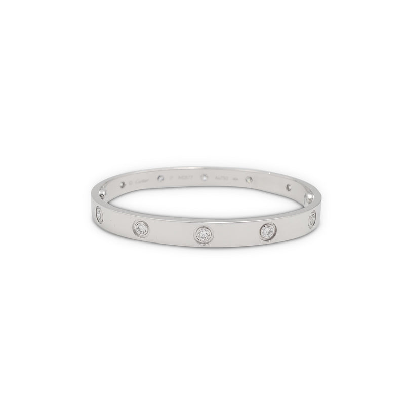 Cartier 'Love' White Gold 10-Diamond Bracelet