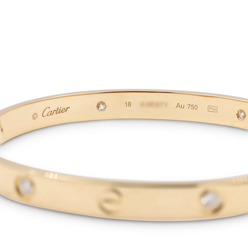 Cartier 'Love' Yellow Gold 4-Diamond Bracelet