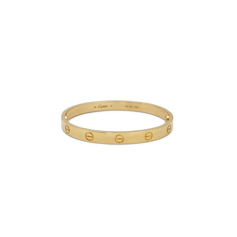 Cartier Love Bracelet 18 Karat Yellow Gold Size 17 | Samuelson's Diamonds