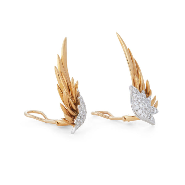 Jean Schlumberger for Tiffany & Co. 'Flame' Diamond Ear Clips