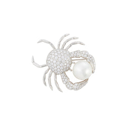 Tiffany & Co. Pearl and Diamond Crab Brooch
