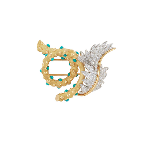 Jean Schlumberger for Tiffany & Co. Diamond and Turquoise brooch