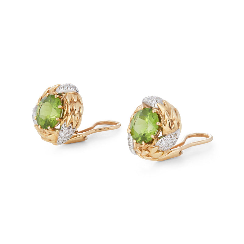 Jean Schlumberger for Tiffany & Co. Peridot and Diamond Ear Clips