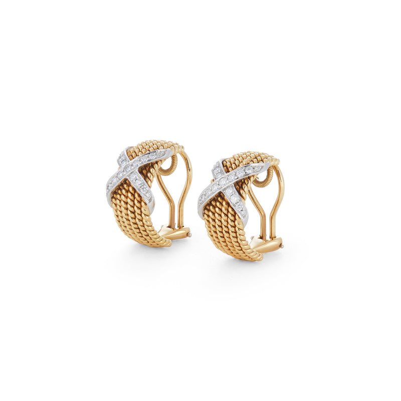 Jean Schlumberger for Tiffany & Co. 'Rope Six-Row' Diamond Ear Clips