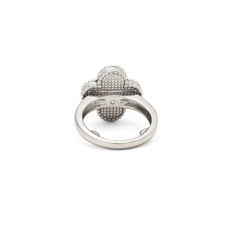 Van Cleef & Arpels 'Vintage Alhambra' White Gold Mother-of-Pearl and Diamond Ring